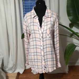 Cute Rails brand pink/gray/ white shirt - medium